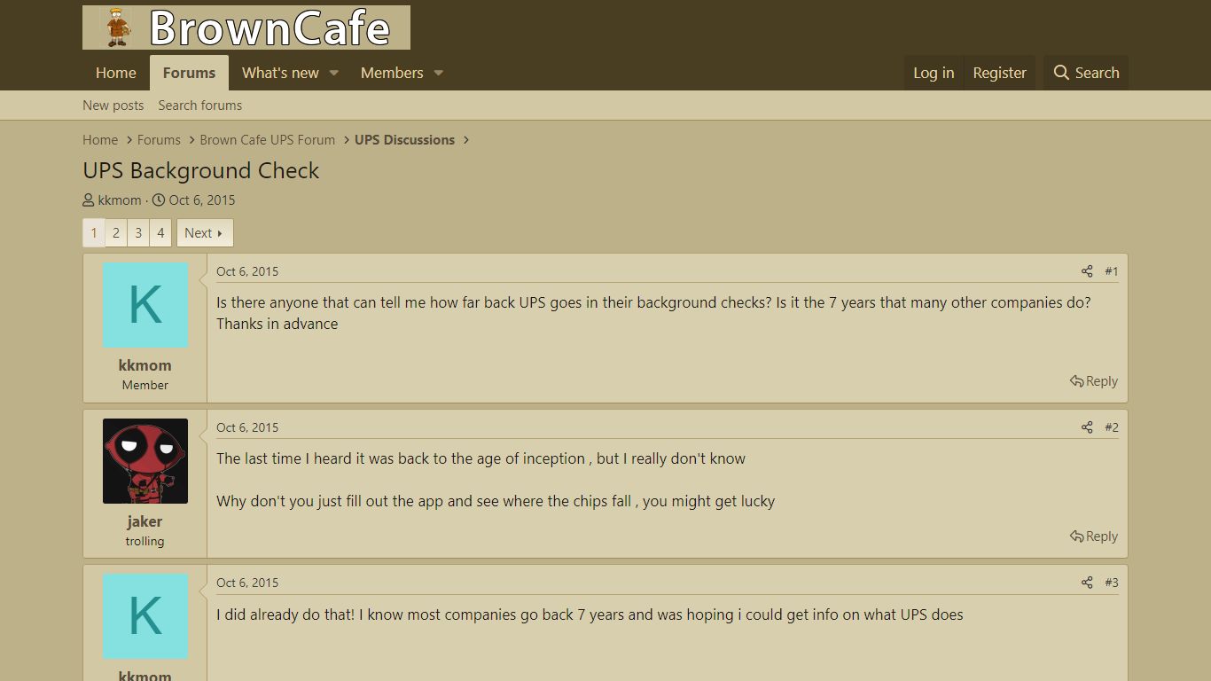 UPS Background Check | UPS Discussions | BrownCafe - UPSers talking ...